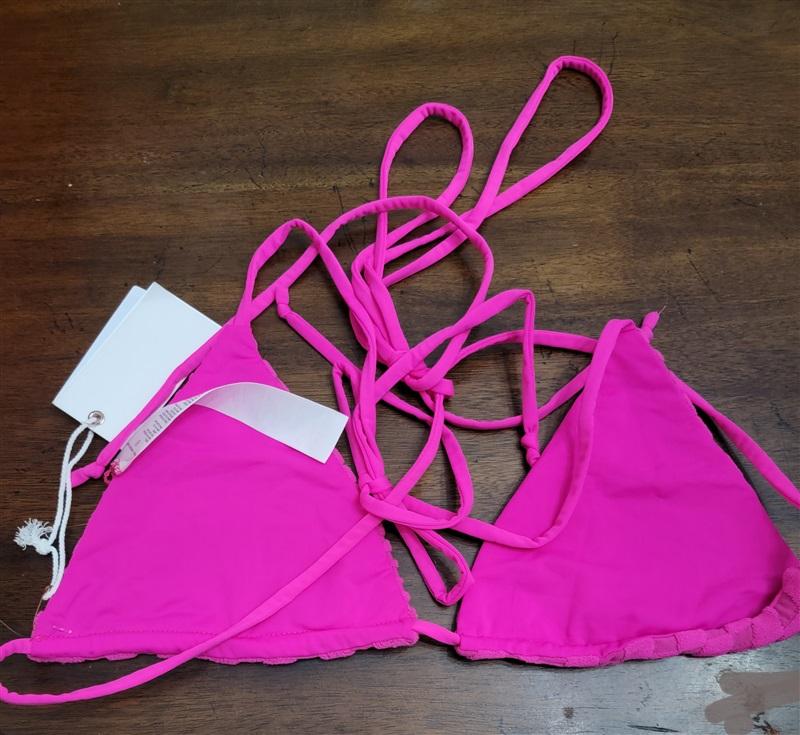 NWT Good American L or 3 Jacquard Better Hawiian Pink Bikini Top 125572