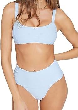 NWT L*Space XS Jess Blue Bikini Swim Top Eco 125574