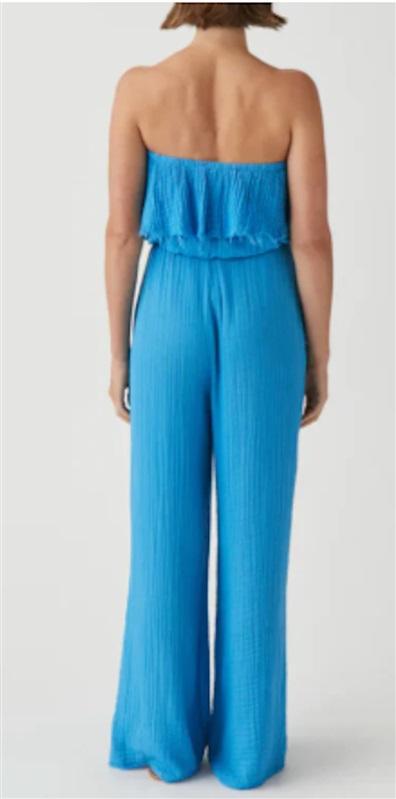 NWOT Michael Stars XS Riya Double Gauze Jumpsuit S Blue Boho 125576