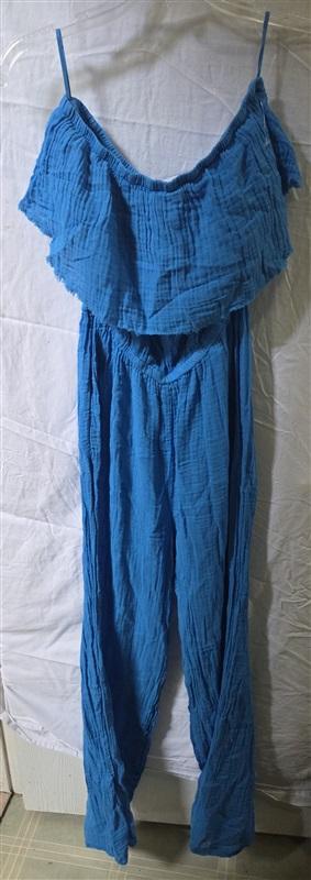 NWOT Michael Stars XS Riya Double Gauze Jumpsuit S Blue Boho 125576