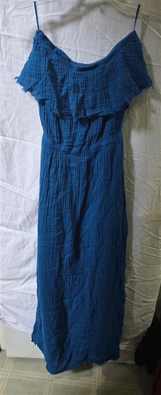 NWOT Michael Stars S Tara Strapless Maxi Dress Gauze Lace Crinkle Dress 125577