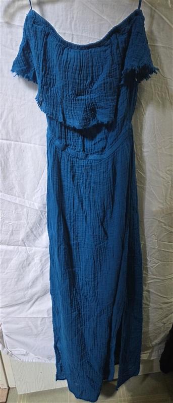 NWOT Michael Stars S Tara Strapless Maxi Dress Gauze Lace Crinkle Dress 125577