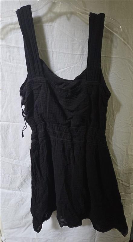 NWOT Michael Stars S Josephine Crinkle Gauze Dress Black 125581
