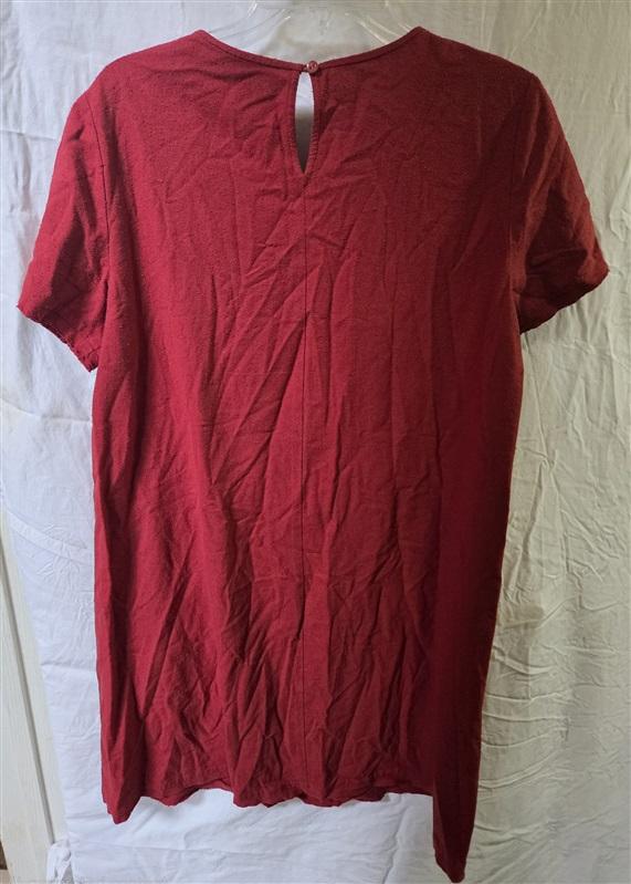 NWOT Eileen Fisher 100% Silk Noil Rust Red Mini Dress 125586