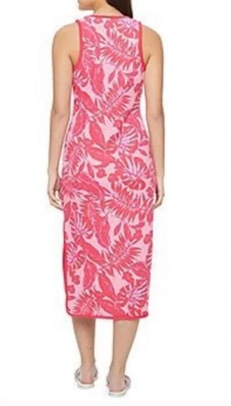 NWT Juicy Couture S Terry Cloth Swim Cover Up Midi T-shirt Dress Pink 125593