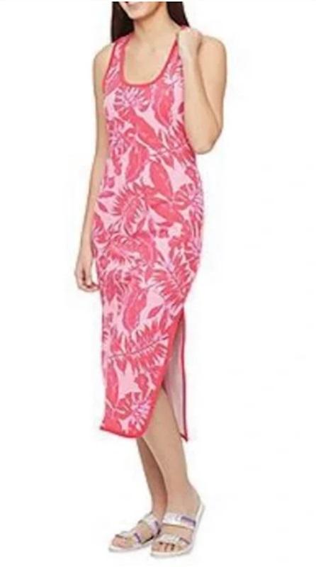 NWT Juicy Couture S Terry Cloth Swim Cover Up Midi T-shirt Dress Pink 125593
