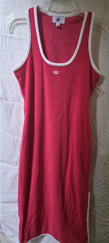 NWT Juicy Couture S Terry Cloth Swim Cover Up Midi T-shirt Dress Pink 125593