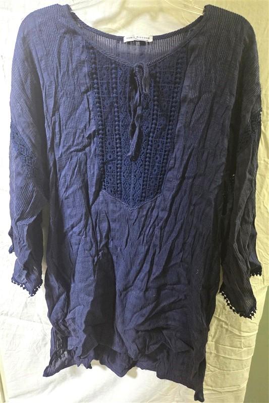 NWOT Robin Piccone OS Blue Crochet Lace Dress Pool Swim Cover Up 125602