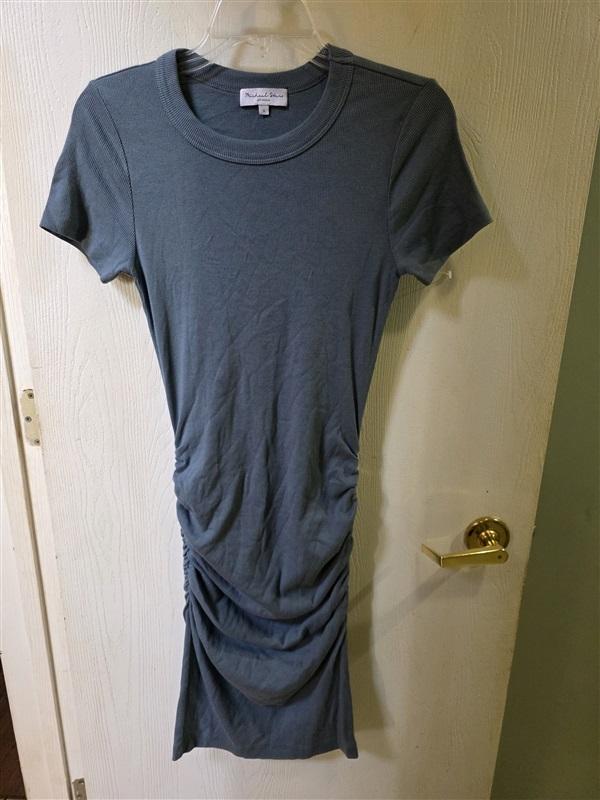 NWOT Michael Stars S Katie Ribbed Round Neck Tank Dress Moss Green 125604