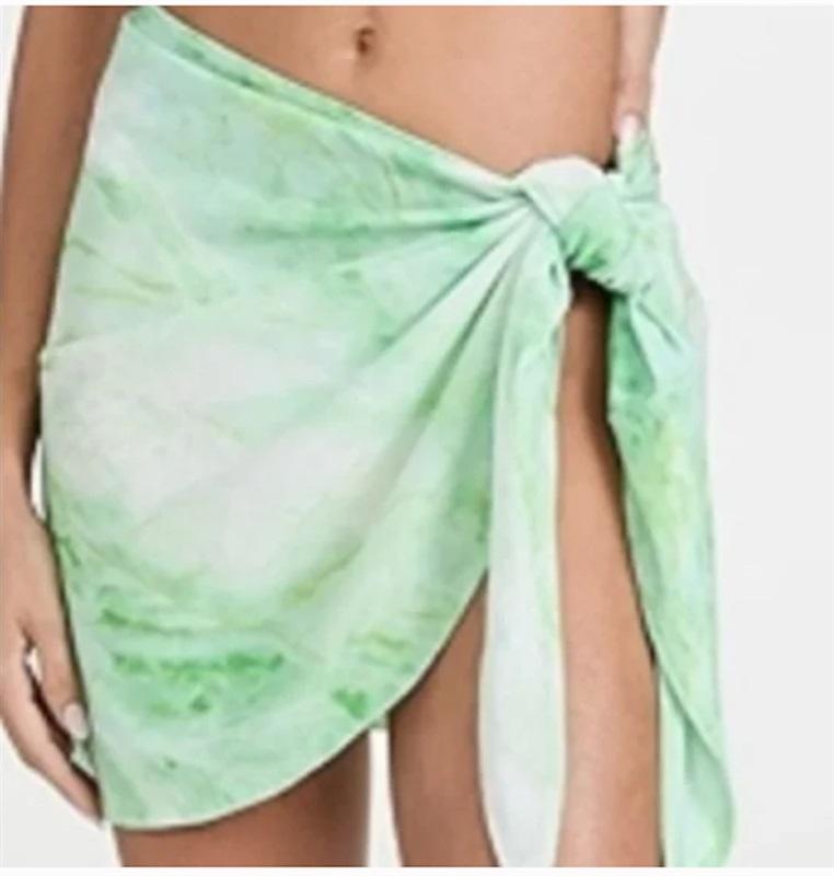 NWT Good American 3XL -5XL Green Marble Sarong Swim Cover up 125610