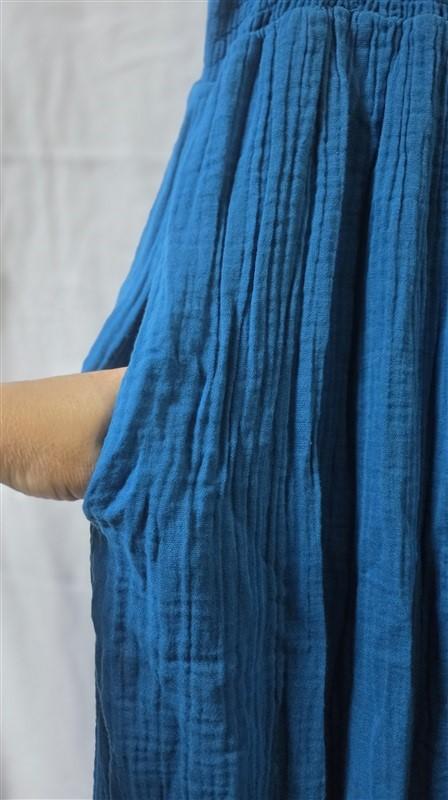 NWOT Michael Stars XS Alejandra Crinkle Gauze Teal Blue Sun Dress 125612