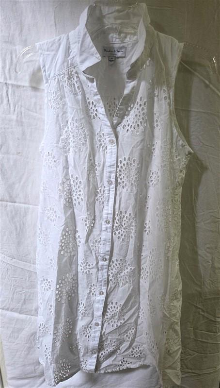 NWOT Michael Stars S Bernadette Button Shirt Dress Eyelet 125619