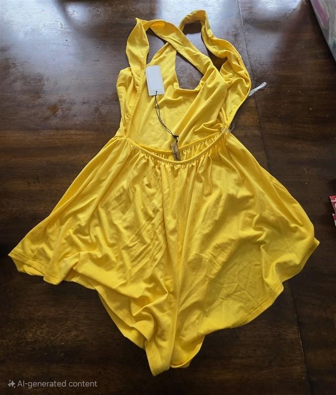 NWT Rachel Pally S Criss Cross Summer Sun Yellow Romper Playsuit 125622