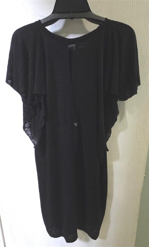 NWOT BillaBong L Out For Waves Flutter Sleeve Cover Up Dress Black 125641