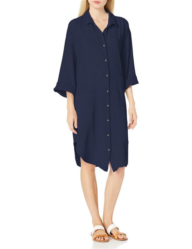 NWOT Seafolly Wild Tropics Oversized Beach Cover Up Indigo 125642