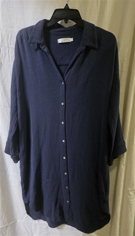 NWOT Seafolly Wild Tropics Oversized Beach Cover Up Indigo 125642