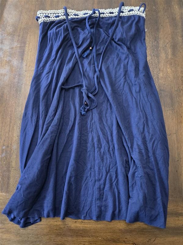 NWOT Robin Piccone M Blue Bandeau Crochet Dress Pool Cover Up 125647