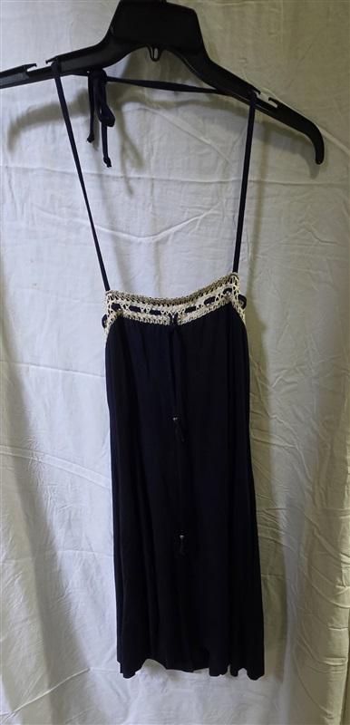 NWOT Robin Piccone M Blue Bandeau Crochet Dress Pool Cover Up 125647