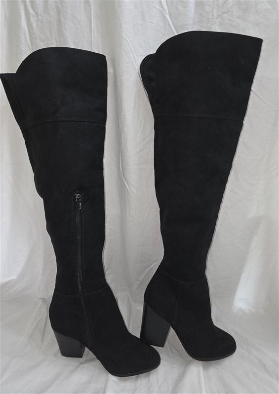 NWOT Express 6 Over Knee High Faux Suede Black Boots 125655