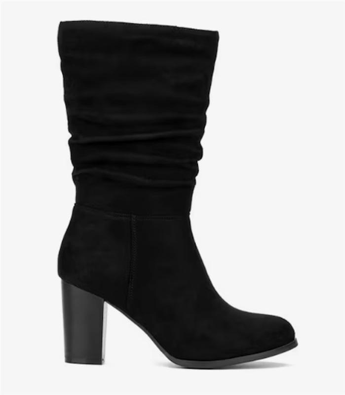 NWOT New York Company NY&C 8.5 Amena Faux Suede Mid Calf Black Boots 125658