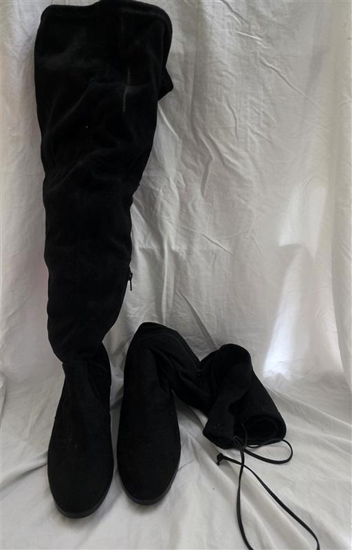 NWOT Fashion to Figure Wide Calf Knee-High Boots Black 125659