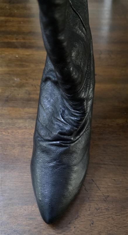 NWOT Passports 6 Leather High Heel Black Slouch Boots 125675