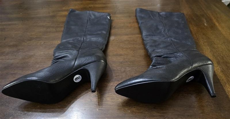 NWOT Passports 6 Leather High Heel Black Slouch Boots 125675