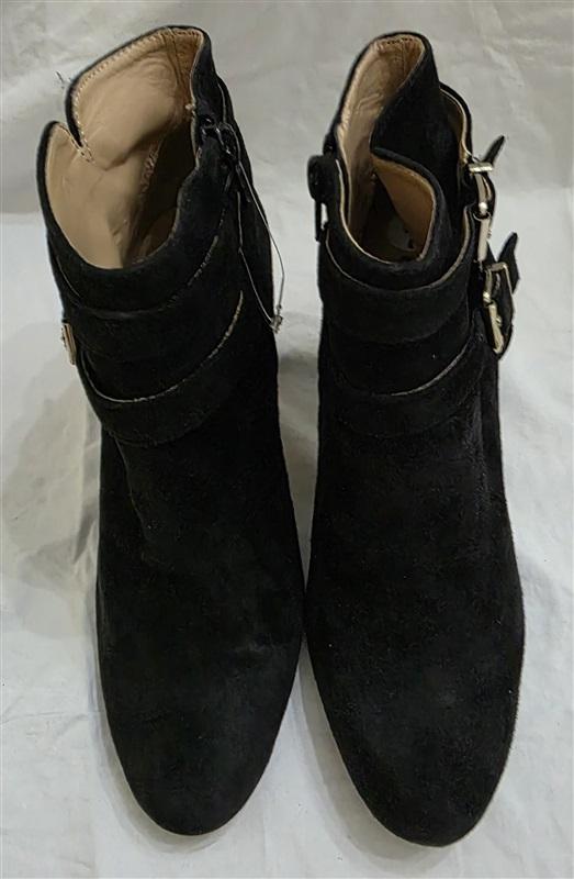NWOTD INC International Concepts 7 Dorine Black Suede Ankle Bootie Heels 125676