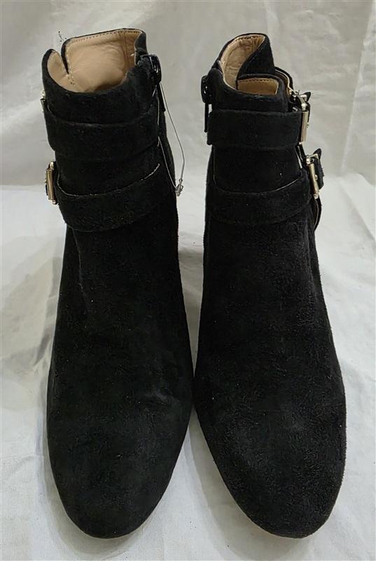 NWOTD INC International Concepts 7 Dorine Black Suede Ankle Bootie Heels 125676