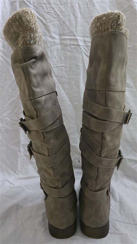 NWOT Just Fab 8 Tamia Taupe Buckle Boots 125693