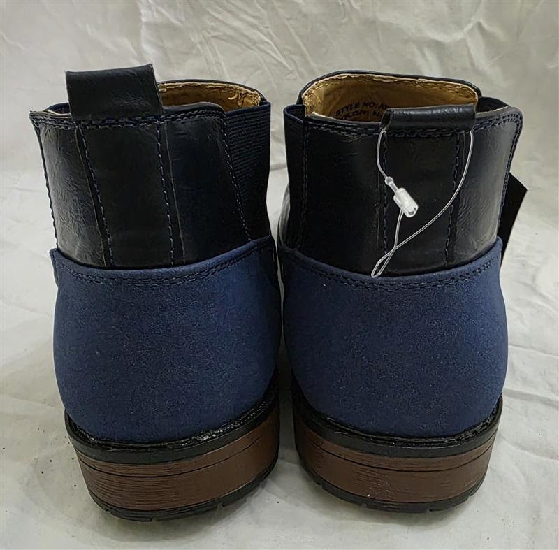 NWT Andrew Fezza 8.5 Adrian Men's Mix Media Low-Rise Boots AF-8008 Blue 125695