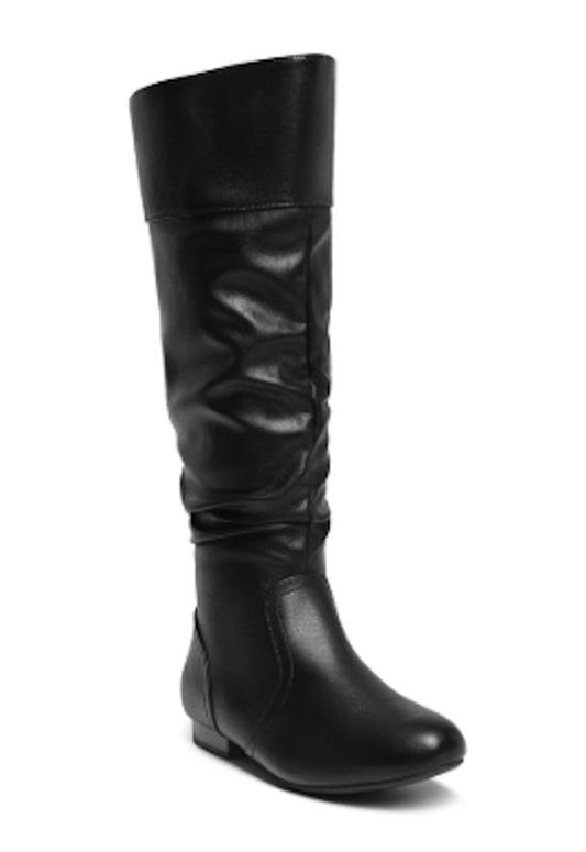 NWOT Dream Pairs 6 Wide Calf Slouchy Side Zip Knee High Boots Blvd Black 125699