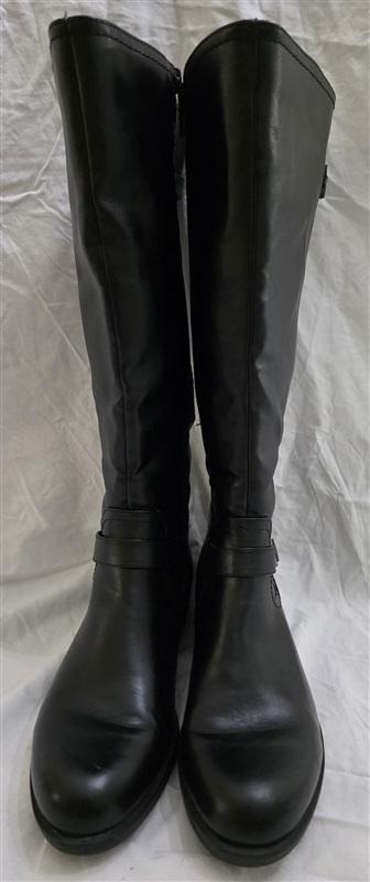 NWOT Rampage 5 Ianna Almond Toe Riding Boots Black Faux Leather 125708