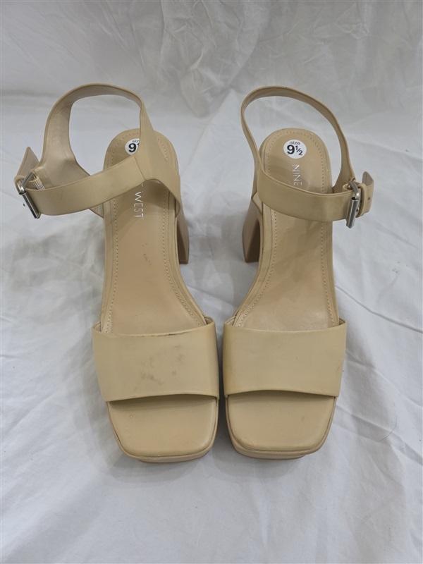 NWOTD Nine West 9.5 Openit Platform Sandal Beige 125711