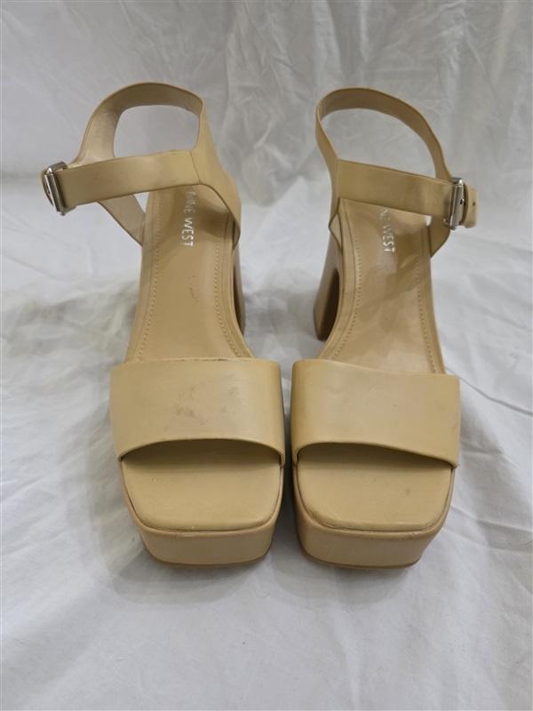 NWOTD Nine West 9.5 Openit Platform Sandal Beige 125711