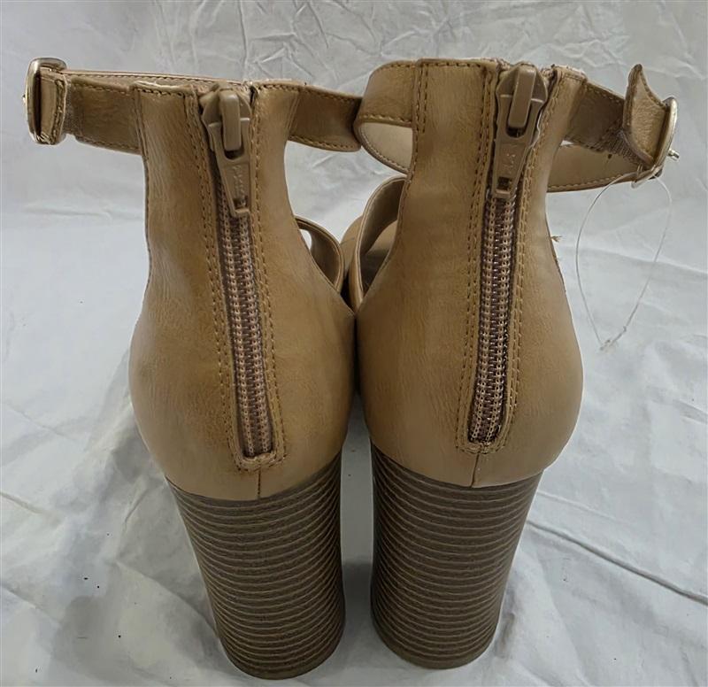 NWOTD Sun & Stone 9 Maisiee Open Toe Platform Heels Tan Sandals 125712