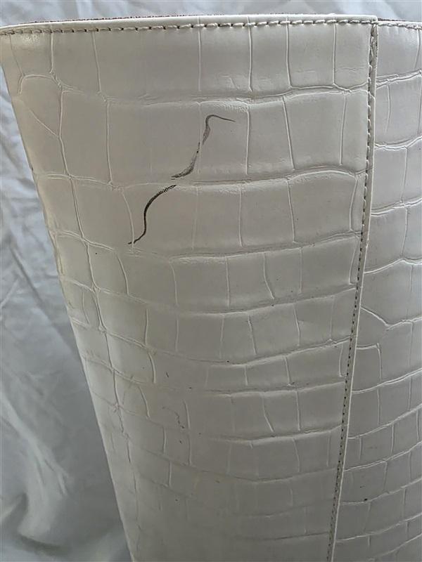 NWOTD Express 9.5 Knee High Stiletto's Heel Faux Crocodile Ivory Boots 125720