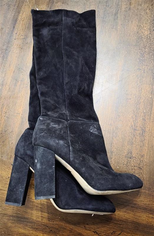 NWOT Sam Edelman 9 Knee Boots Black Suede 125722