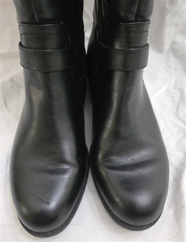 NWOT Kim Rogers 7.5 Round Toe Black Faux Leather Riding Boots 125723