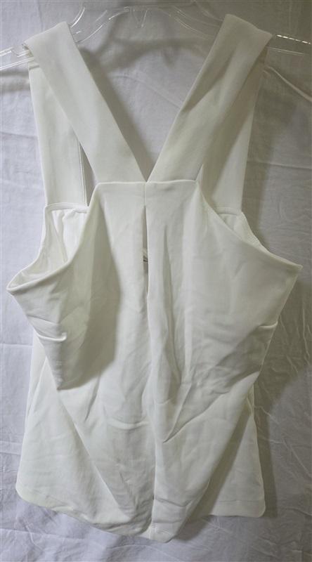 NWOT Boston Proper Keyhole Tank Ivory Cross Front Top 125727