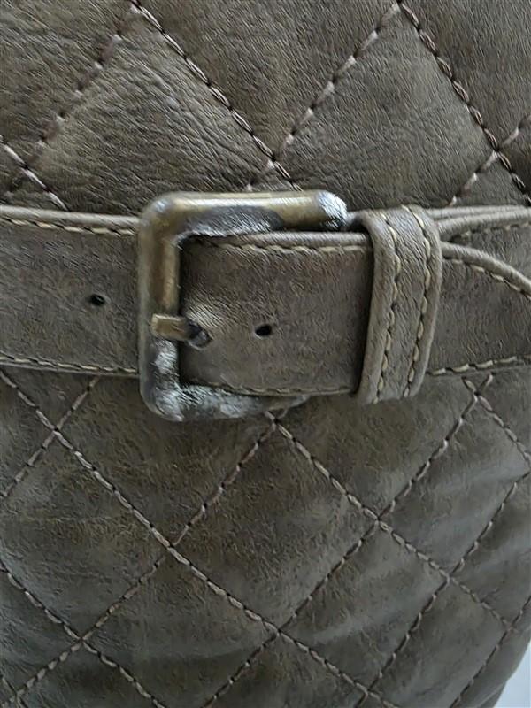 NWOT Just Fab 9.5 Titania Taupe Buckle Quilted Riding Boots 125693