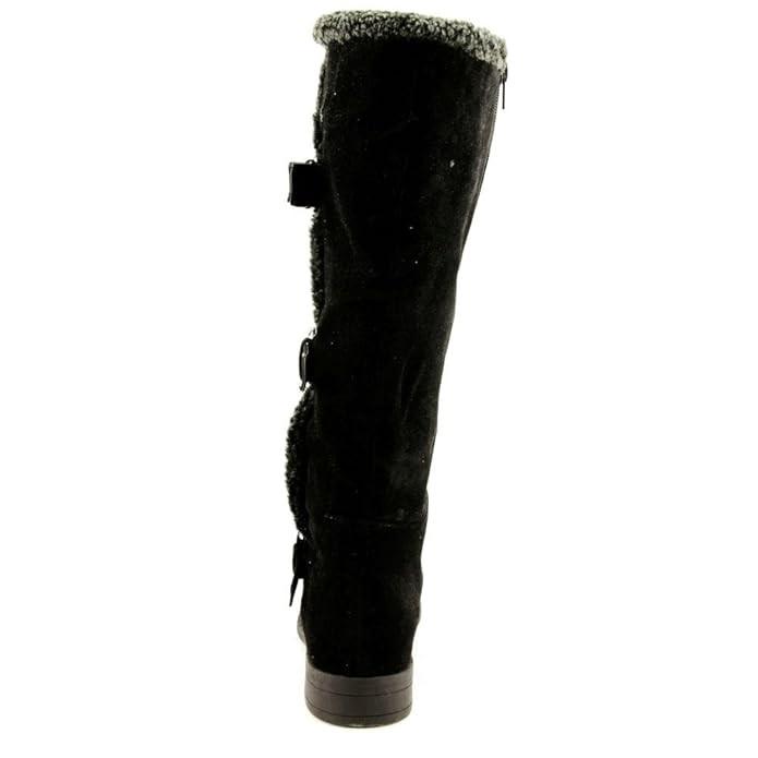 NWOT Bucco 7.5 Suvega Faux Shearling Buckle Boots Black 125731