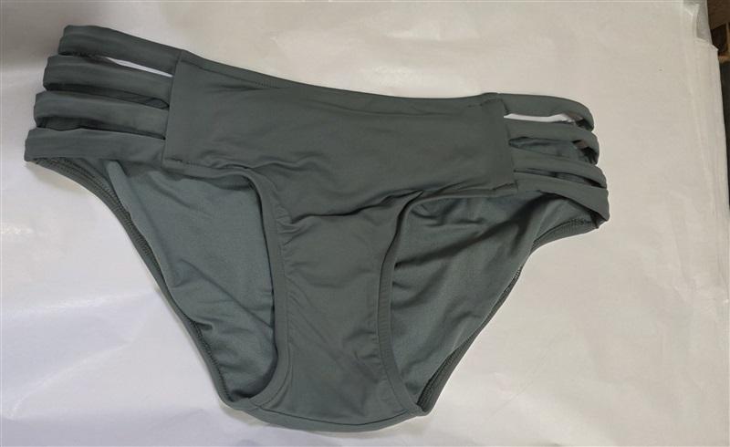 NWOT Seafolly 10 USA Multi Strap Hipster Full Covge Bikini Bottom Green 125746