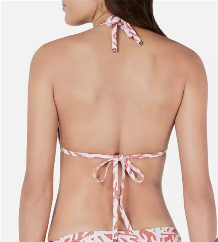 NWT Michael Kors S Sea Coral Ring Halter Bikini Top Swimsuit 125748