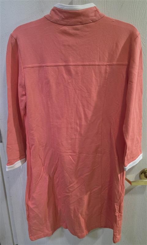 NWOTD Boston Proper S Three Quarter Sleeve Chic Zip Dress Coral 125751