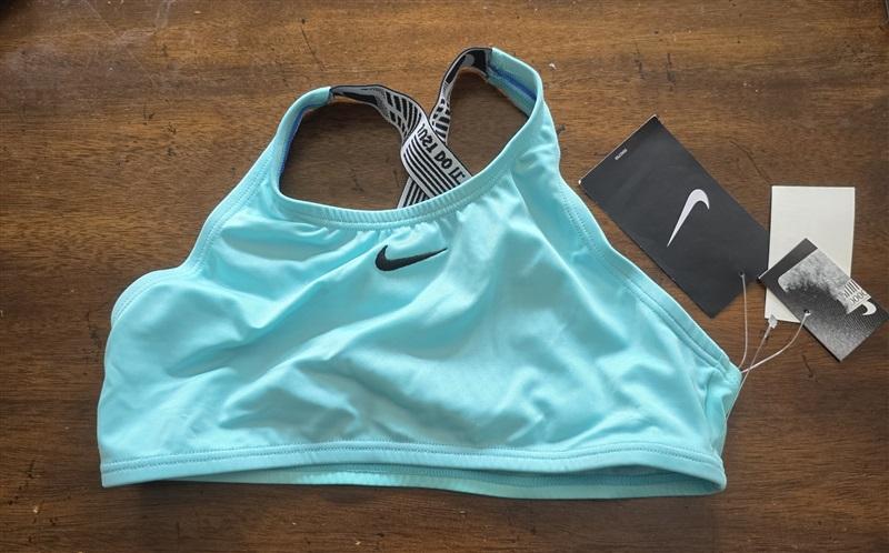 NWT Nike M JDI Crossback Sport Swimsuit Top Girls NESSA727 Aurora Green 125754