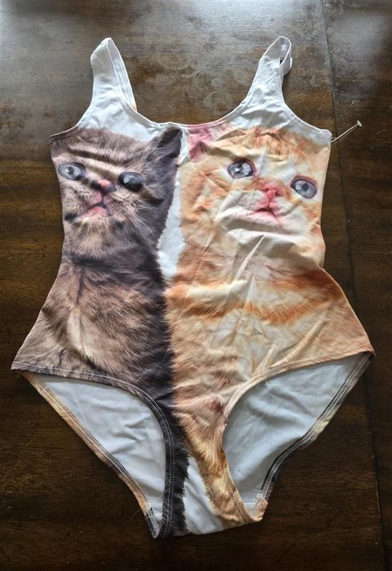 NWOT Civil M 2 Kittens Orange & Tabby 1PC Swimsuit 125757