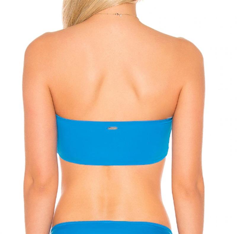 NWOT Seafolly 4 USA Active Tube Bandeau Bikini Top Ribbed Black 125764