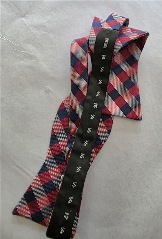 NWT Izod Red Blue White Plaid Bow Tie Formal Classic Style 125784