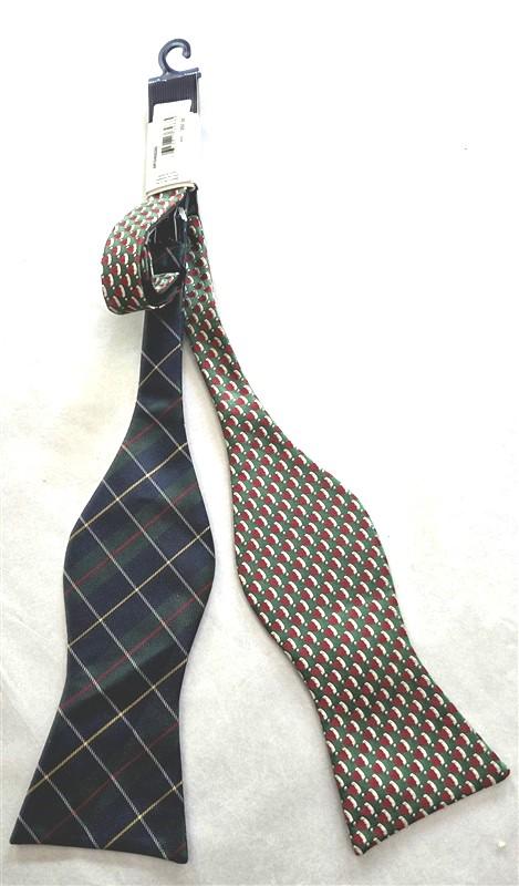 NWT Izod Plaid & Santa Bow Tie Formal Classic Style 125787